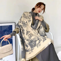 Elizabeth | Elegant and Floral Oversized Winter Scarve