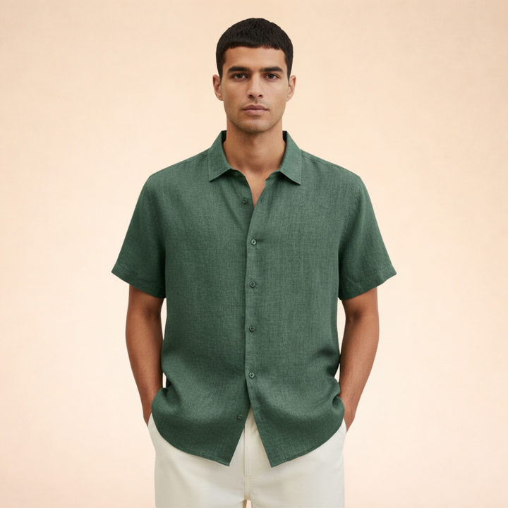 Lorenzoir| Herren Premium Leinen Klassisches Hemd