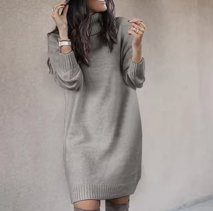 Nadine | Sweater Dress – Stylish Roll Neck Design for Women