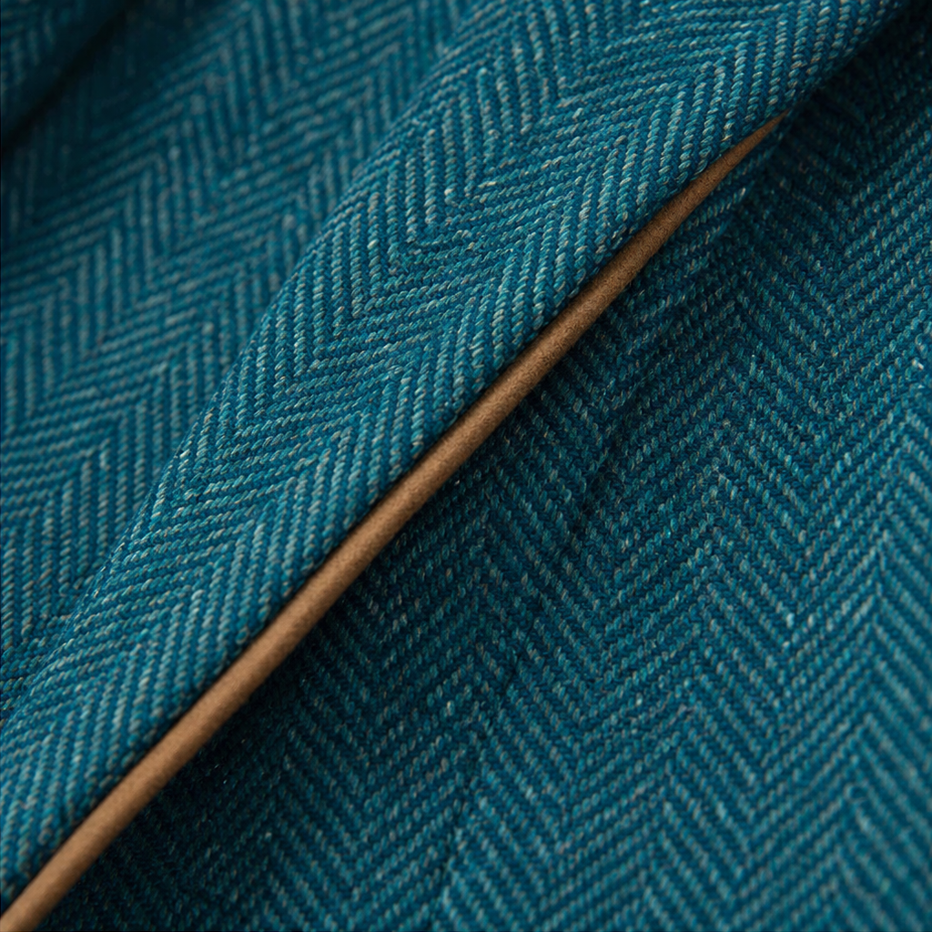 Vaunterie | Herringbone Blend Coat with Contrast Piping