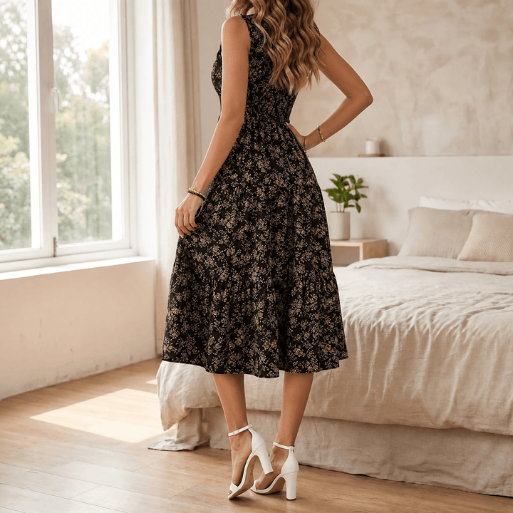 Florenza | Midi Dress – Floral Smocked Design for Women