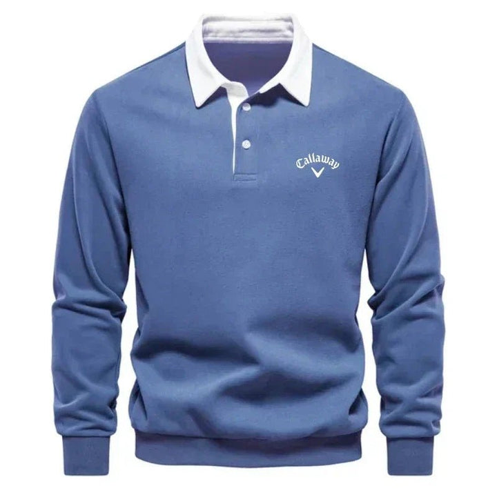 Luca | Classic And Stylish Contrast Collar Knit Polo Sweater