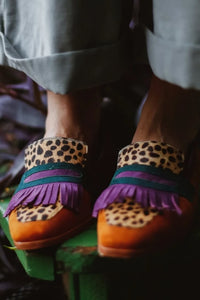 Sophie | Fashionable Women's Animal-Print Fringe Loafers