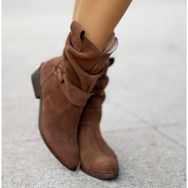 Isabella | Chic And Relaxed Fold-Over Slouch Ankle Boots