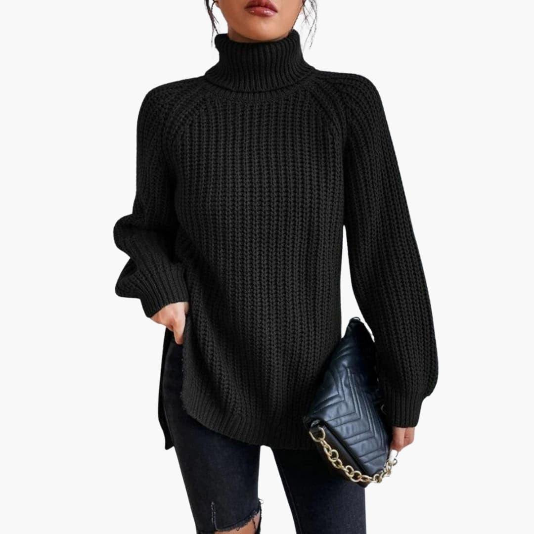 Kara | Knitted Jumper – Oversized Turtleneck Style for Women