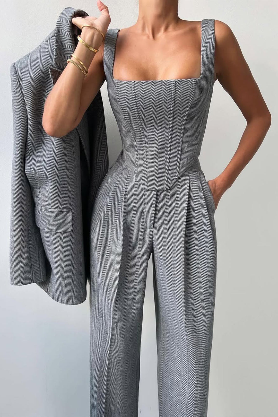 Isabelle | Stilvolles und vielseitiges dreiteiliges Blazer-Set