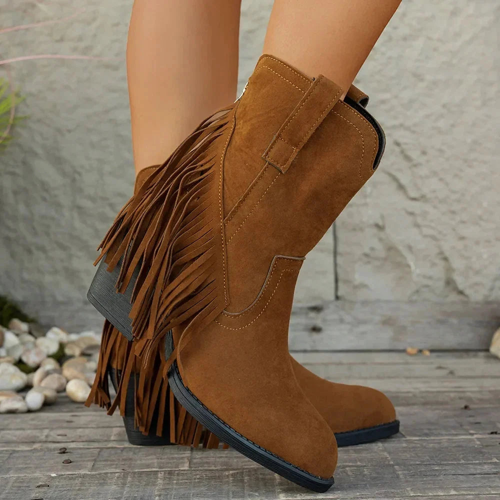 Isabella | Stylish And Classic Wide Calf Cowboy Boots
