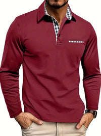 Maximilian | Elegant and Versatile Men's Long Sleeve Polo Shirt