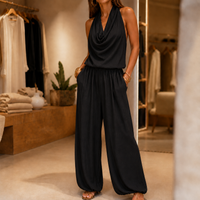 Stella | Sophisticated and Comfortable Halter Neck Wide-Leg Jumpsuit