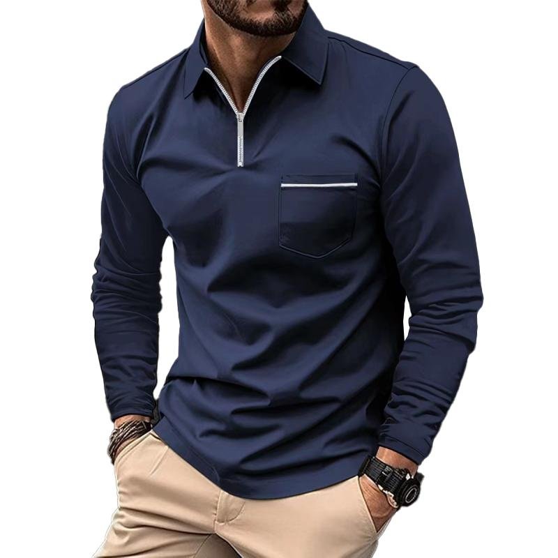 Max | Long Sleeve Polo Shirt with Chest Pocket