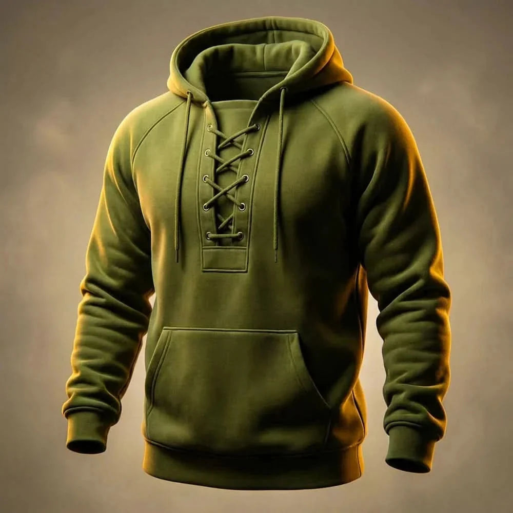 Camden | Lace-Up Hoodie – Stylish Casual Comfort for Men