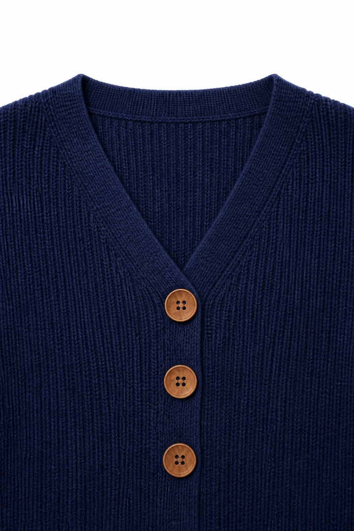Wearbella | V-neck Ribbed Knit Pullover Sweater voor Dames