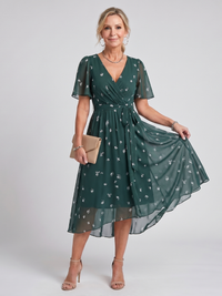 Isabelle | Romantic And Effortless Flutter Sleeve Midi Dress
