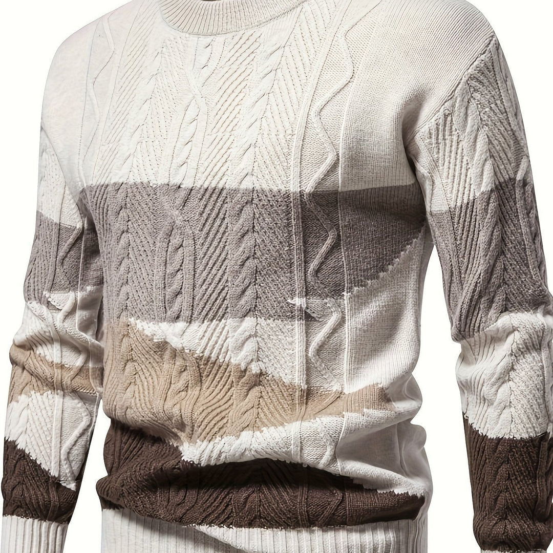 Simon | Textured Colour-Block Sweater for Men