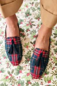 Bella | Refined and Elegant Tartan Fringe Loafers