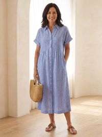 Amelia | Relaxed And Elegant Striped Midi Dress