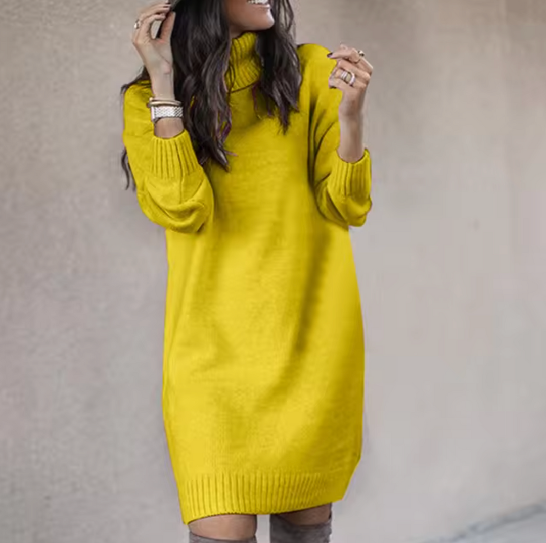 Nadine | Sweater Dress – Stylish Roll Neck Design for Women
