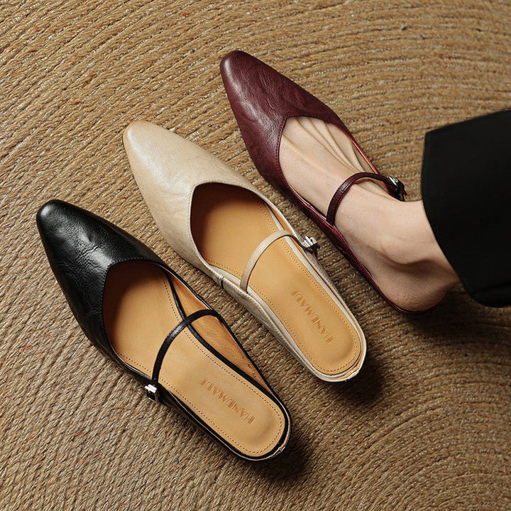 Sophia | Elegant and Timeless Buckled Pointed Toe Mules