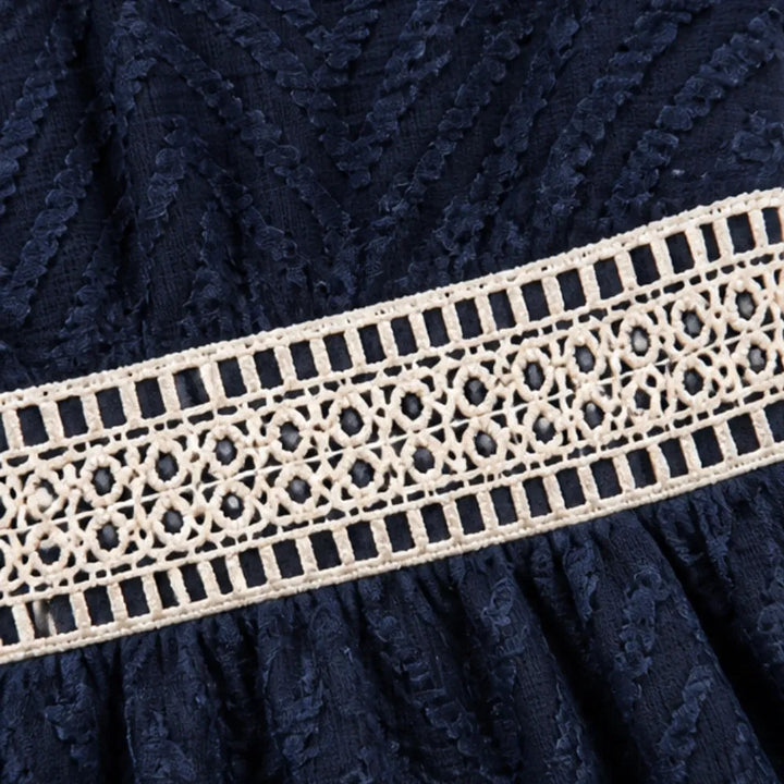Solène | Summer Dress – Crochet V-Neck Flutter Sleeve for Women