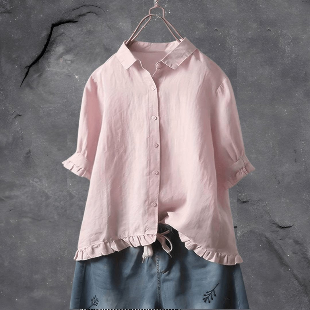 Willa | Ruffle-Hem Blouse – Effortlessly Feminine Style for Women
