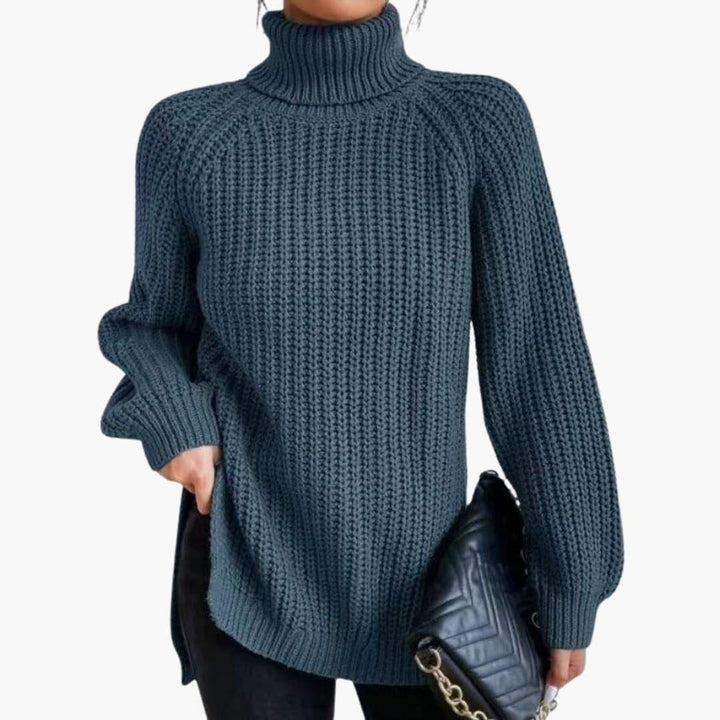 Kara | Knitted Jumper – Oversized Turtleneck Style for Women