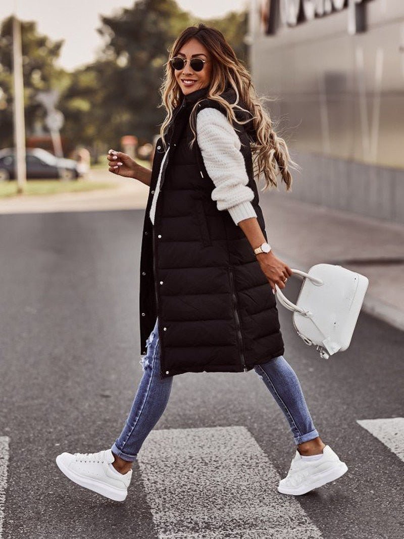 Zara | Knee-Length Quilted Winter Jacket for Women