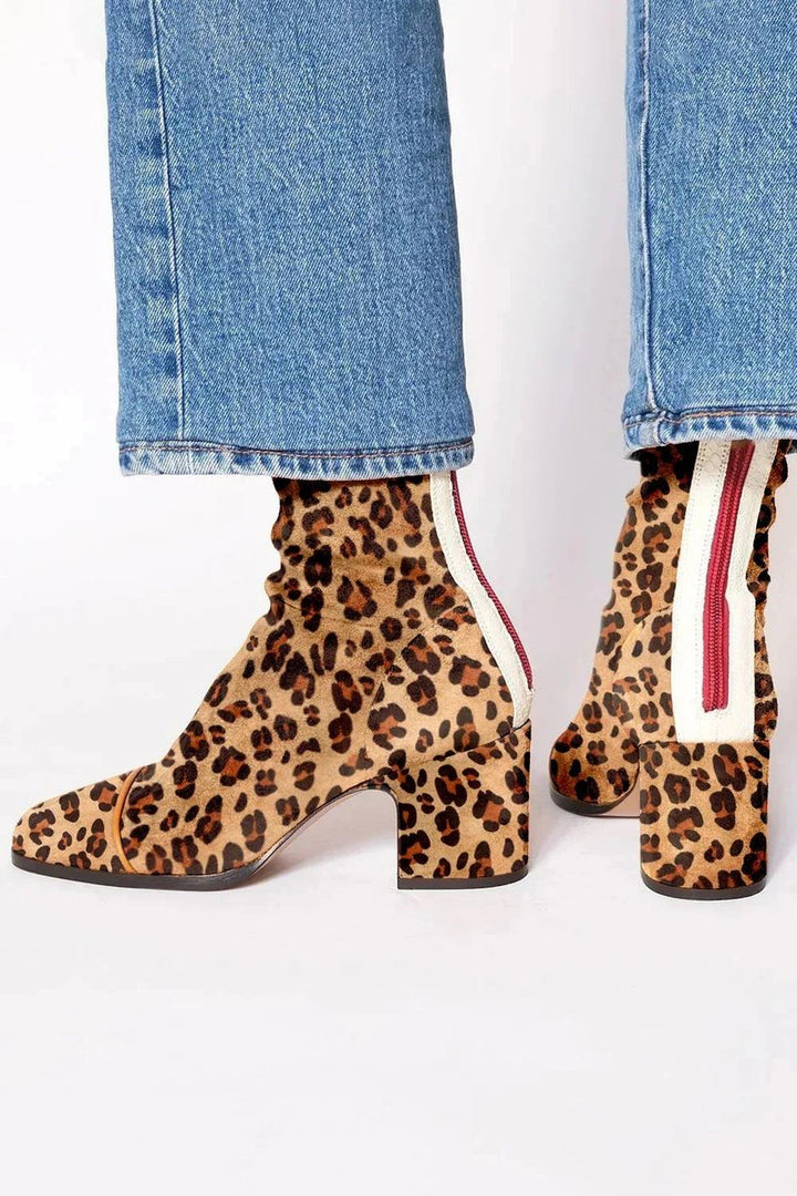 Olivia | Stivaletti vivaci e audaci con dettagli leopardati