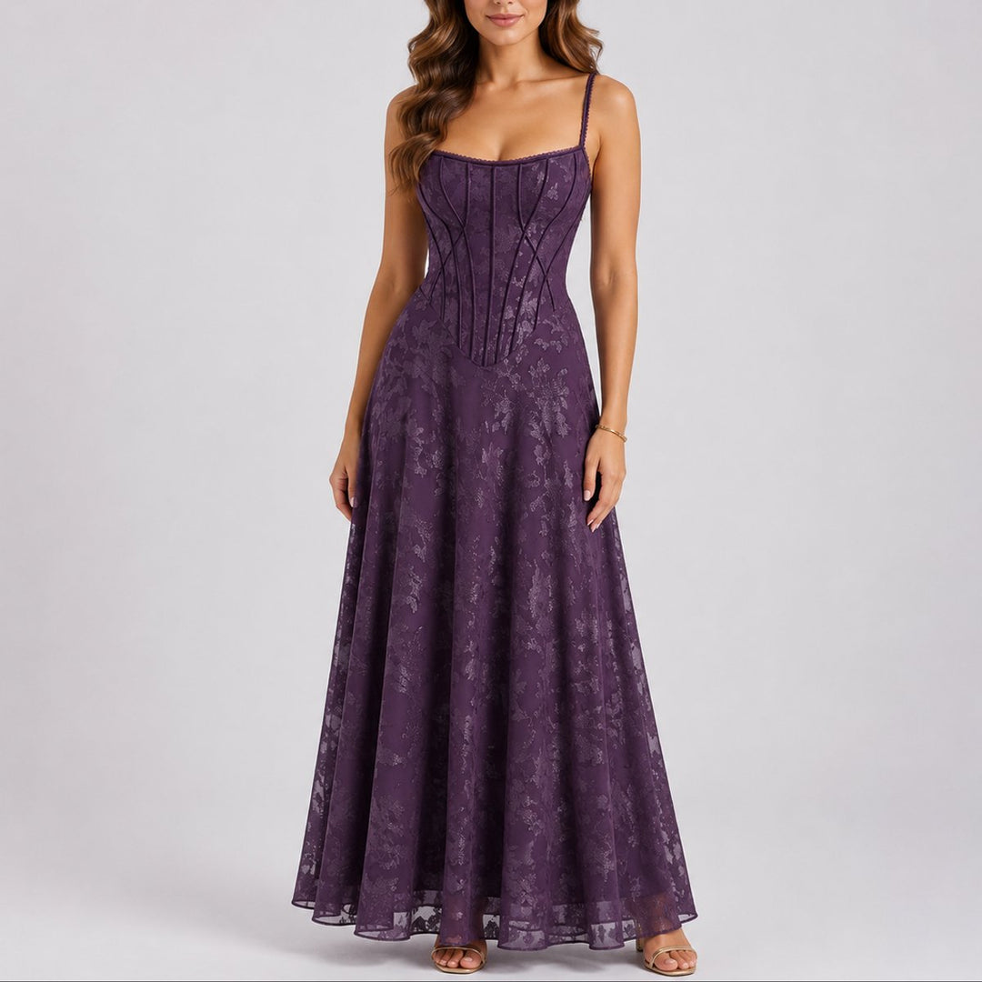 Serena | Elegantes und feminines florales Maxi-Kleid für eine Herbsthochzeit