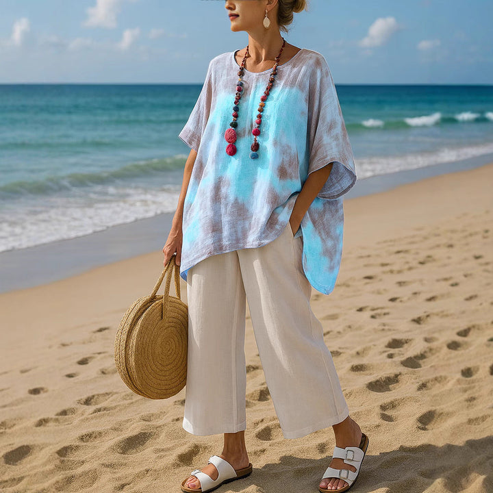 Camila | Lightweight Gradient Asymmetric Tunic Top