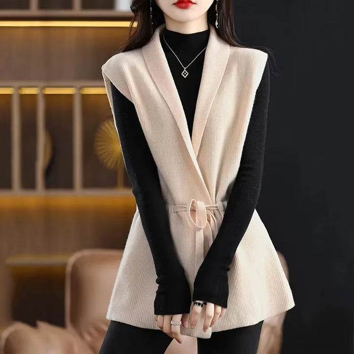 Isabella | Luxurious and Stylish Merino Wool Belted Vest