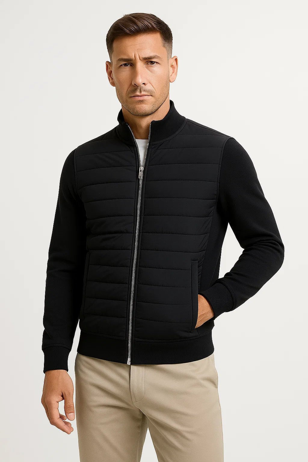 Florian | Hybrid Jacket with Knitted Sleeves for Men