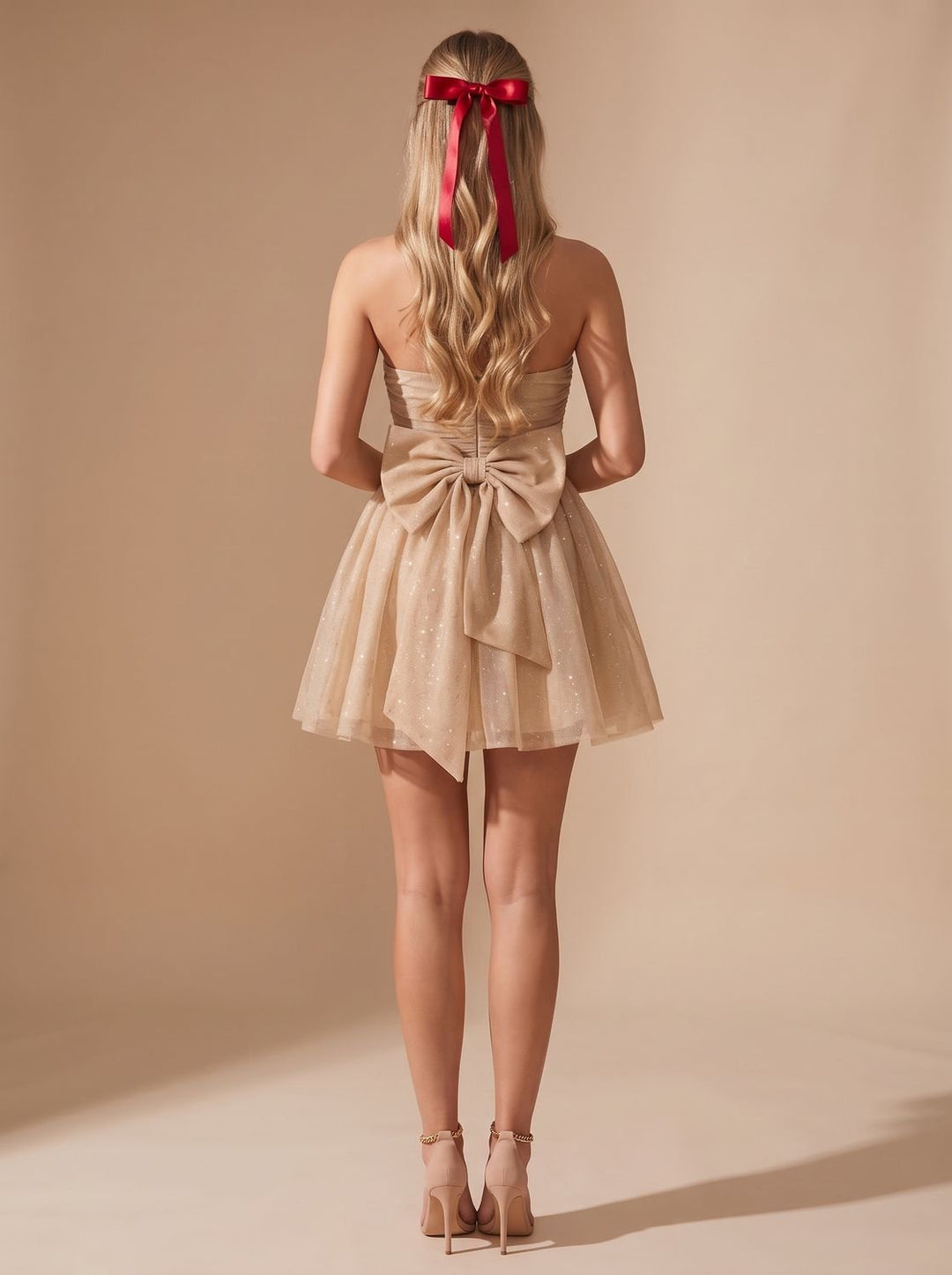 Mia | Mini Dress – Glitter Pleated Bustier for Women