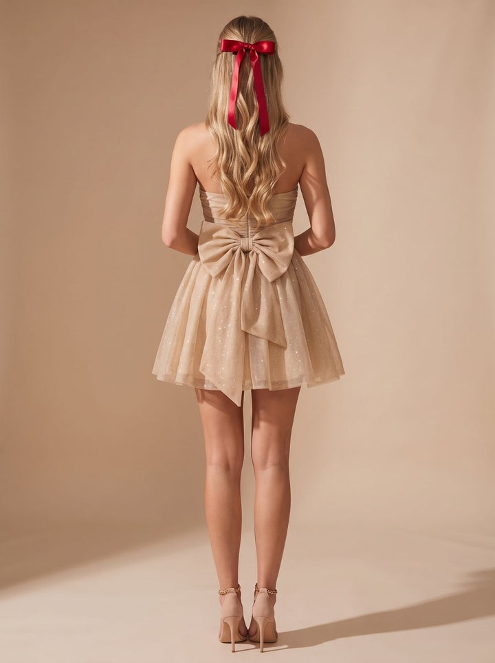 Mia | Mini Dress – Glitter Pleated Bustier for Women