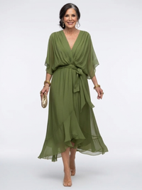 Olivia | Relaxed And Comfortable Draped Waist Midi Dress