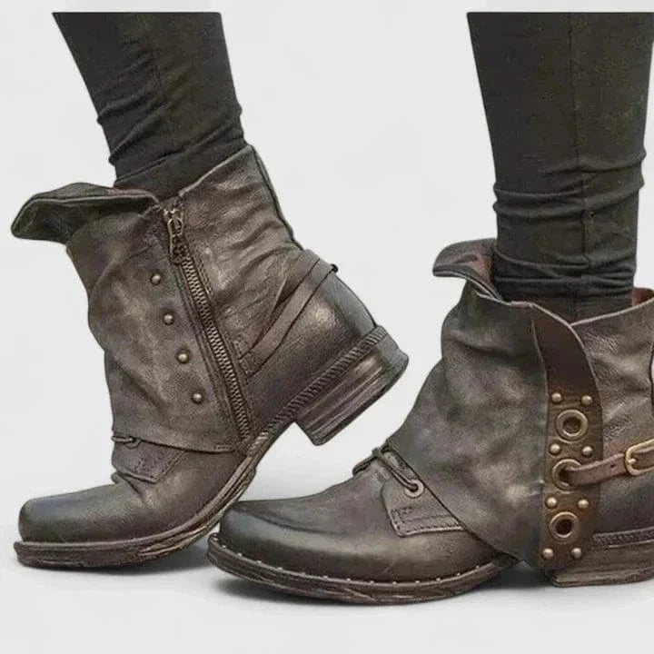 Olivia | Robuste und stilvolle Ankle Boots aus gewachstem Leder
