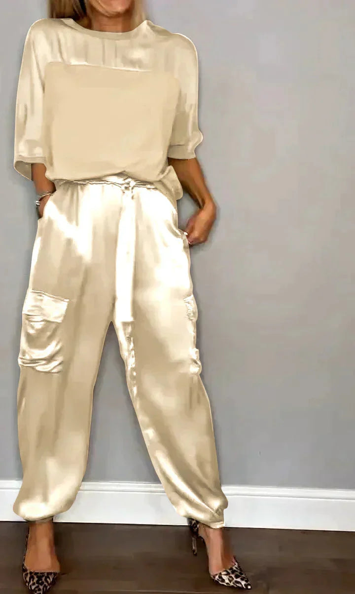 Alice | Luxurious and Glamours Satin Two Piece Set
