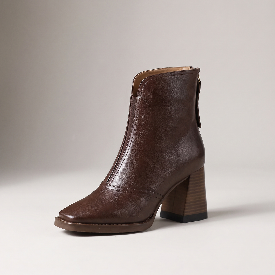 Whitney | Leather Ankle Boots – Elegant Everyday Style for Women