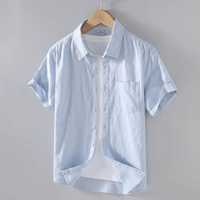 James | Camicia elegante e rilassata a maniche corte in cotone e lino