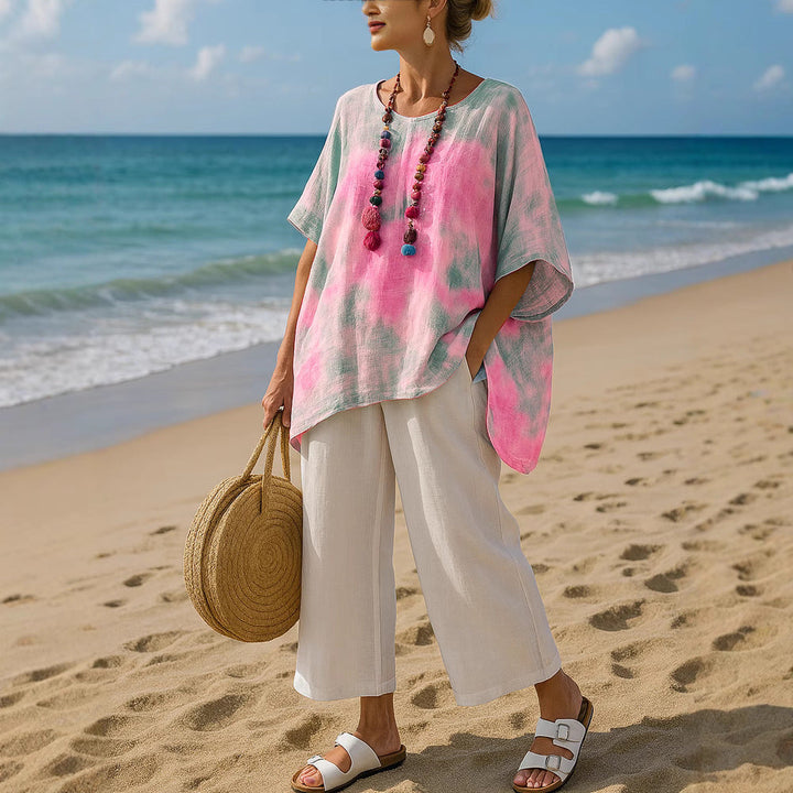Camila | Lightweight Gradient Asymmetric Tunic Top