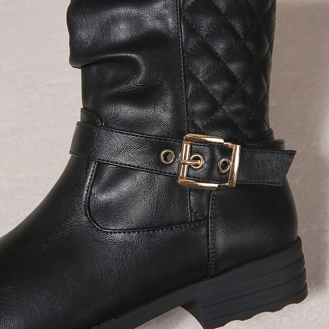 Valerie | Elegant And Buckled Mid Calf Boots