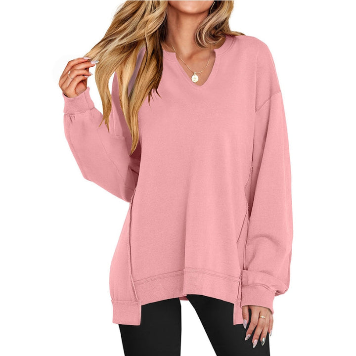 Freya | Relaxed Oversized V-Neck Long Tunic Top