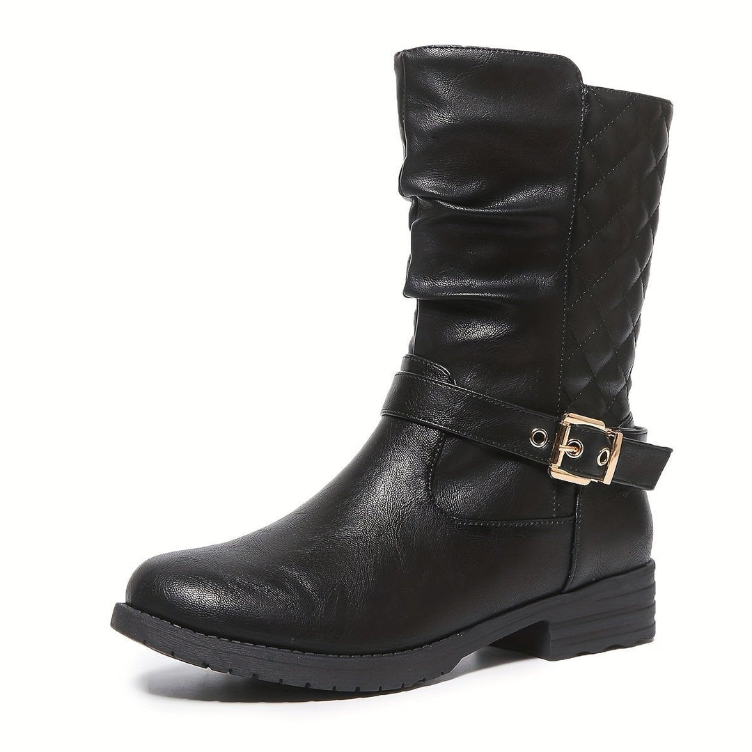 Valerie | Elegant And Buckled Mid Calf Boots