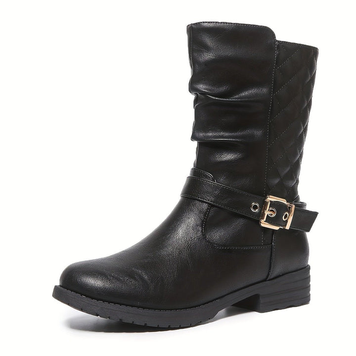 Valerie | Elegant And Buckled Mid Calf Boots