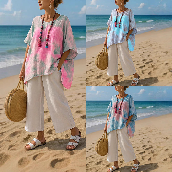 Camila | Lightweight Gradient Asymmetric Tunic Top