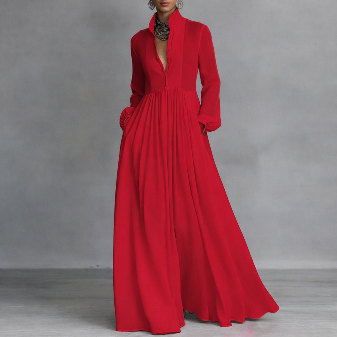 Sofia | Bequemes und vielseitiges Maxikleid mit langen Ärmeln