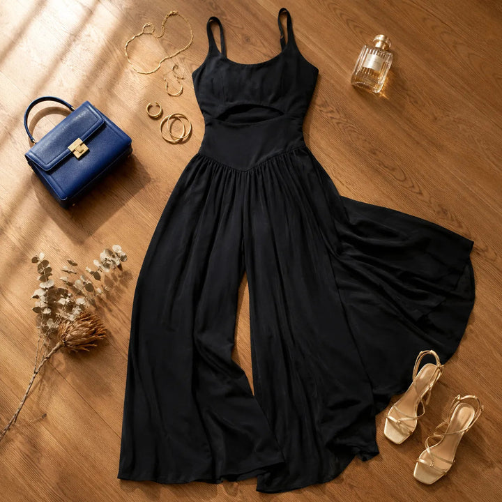 Florenza | Wide Leg Jumpsuit – Sleeveless Cutout Design for Women
