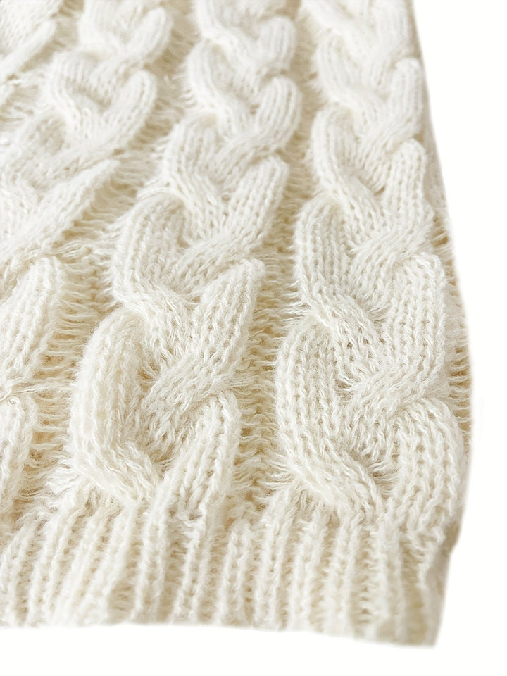 Florence | Cable-Knit Sweater – Relaxed V-Neck Style