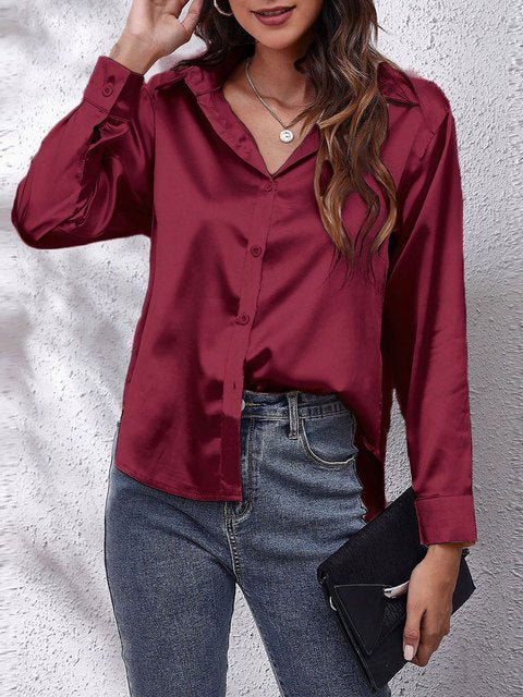 Liora | Silk Shirt – Elegant Long Sleeve Style for Women