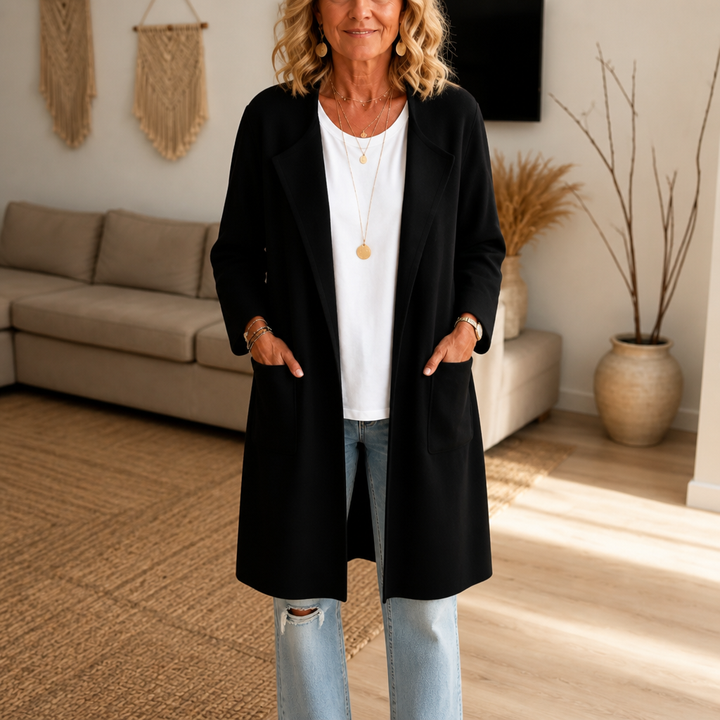 Draperie | Longline Open-Front Coat for Women