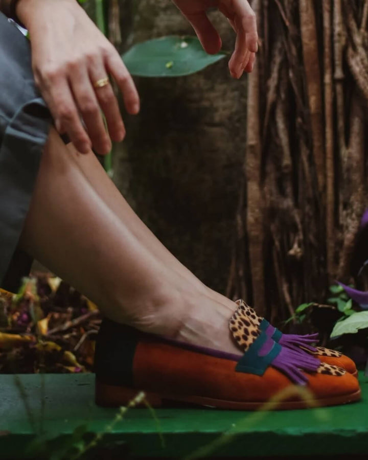 Sophie | Fashionable Women's Animal-Print Fringe Loafers